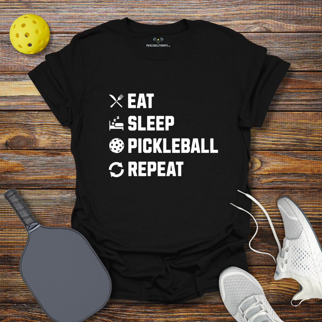 Funny Pickleball Shirt β Eat Sleep Pickleball Repeat Logos T-Shirt
