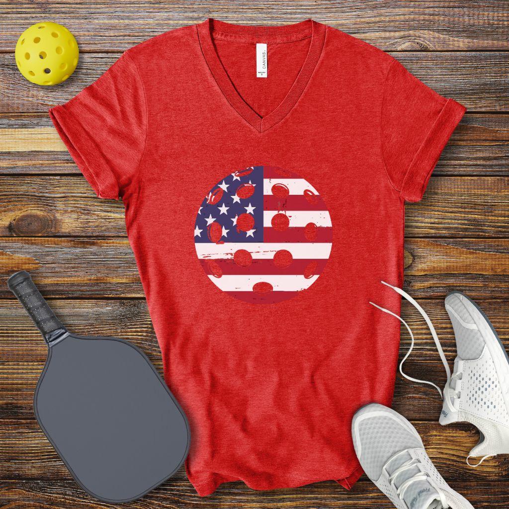 Funny Pickleball Shirt β Pickleball USA Ball V-Neck T-shirt
