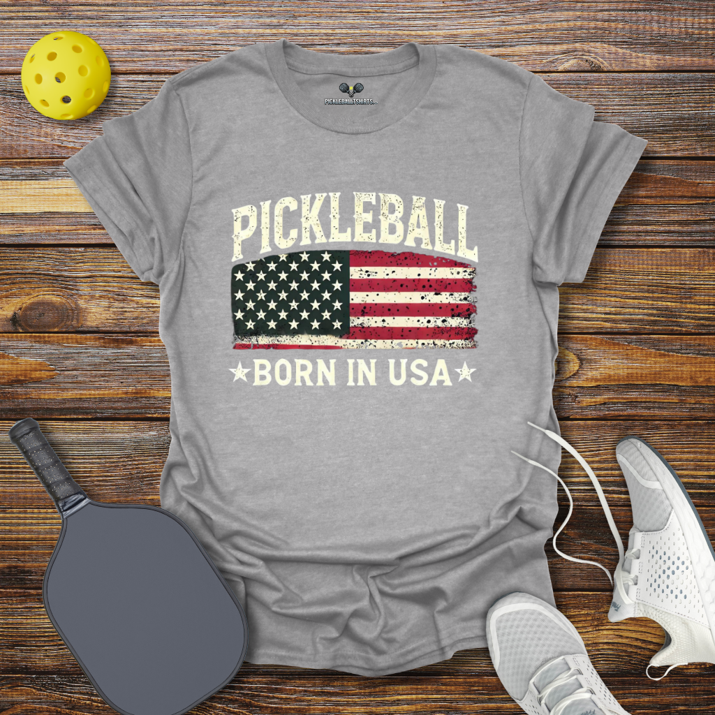 Funny Pickleball Shirt β Pickleball Born in USA 2 T-Shirt