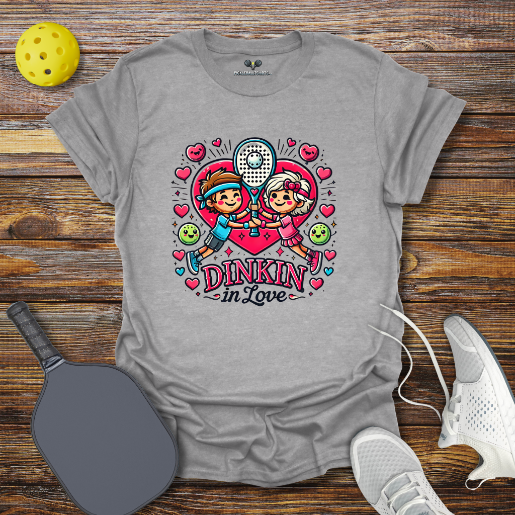 Funny Pickleball Shirt β Dinkin in Love Valentine T-Shirt