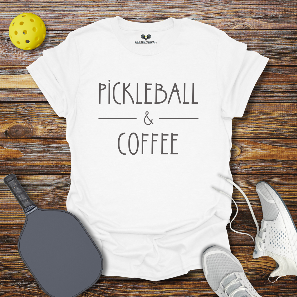 Funny Pickleball Shirt β Pickleball and Coffee T-Shirt