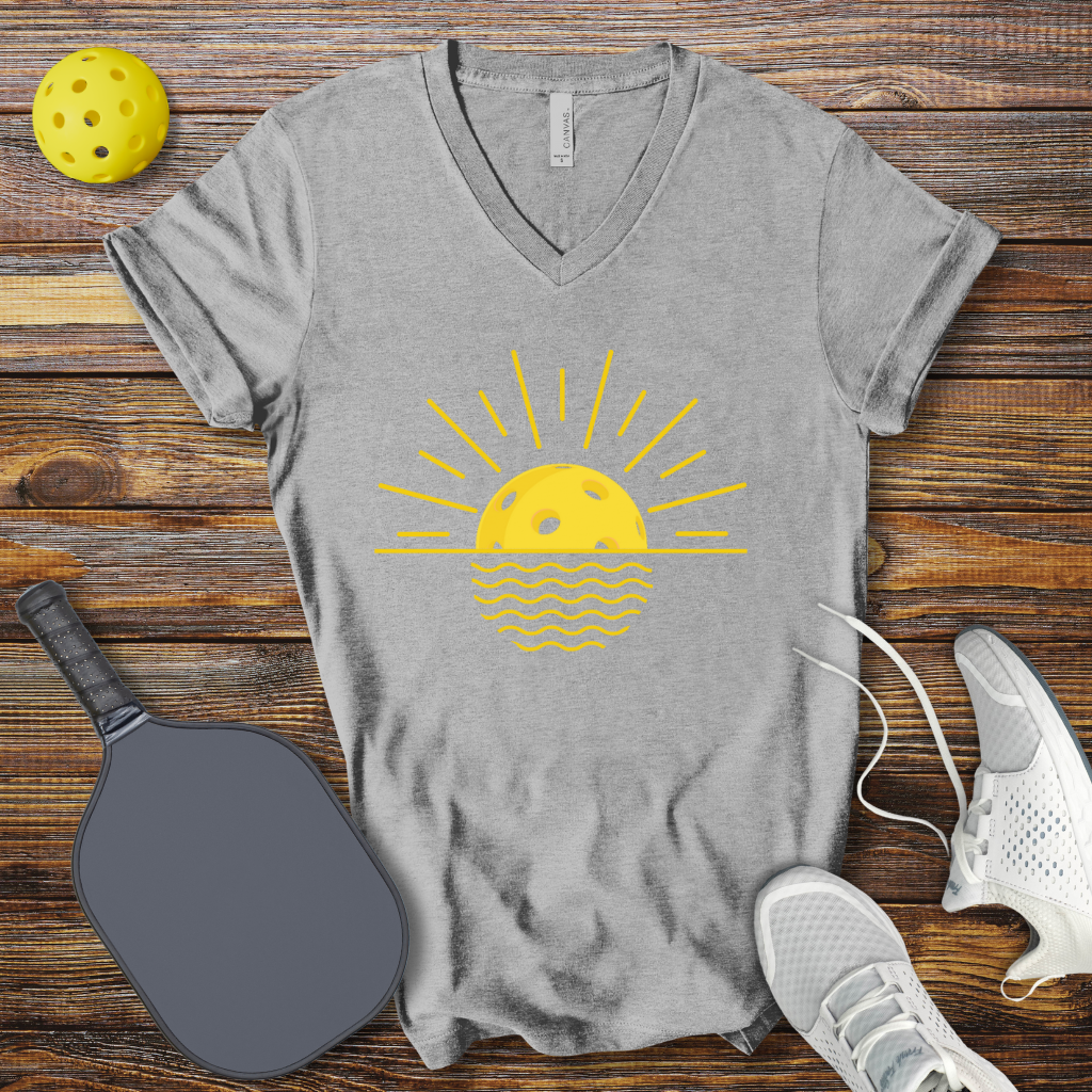 Sunny Pickleball V-Neck T-shirt