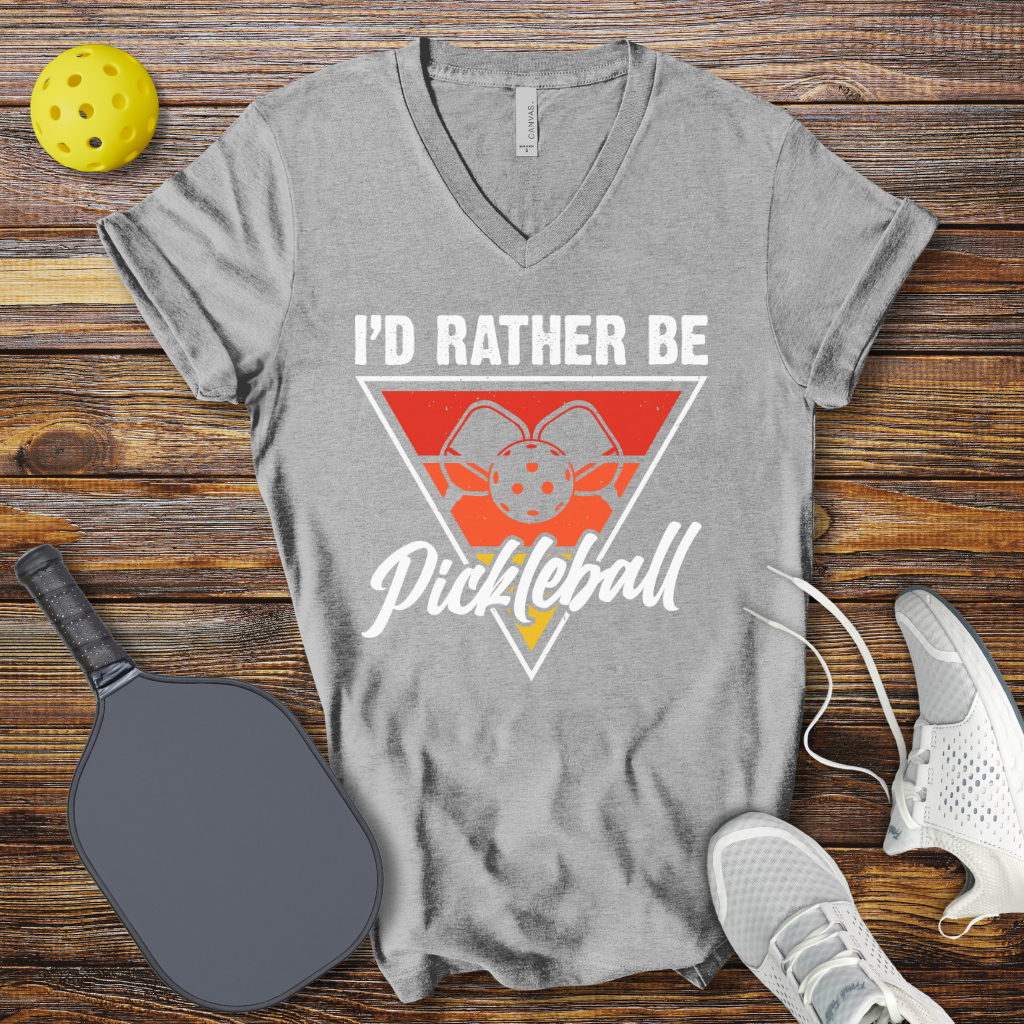 I'd Rather be Pickleball V-Neck T-shirt