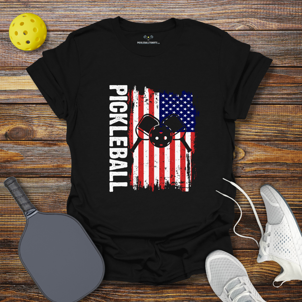 Pickleball USA Flag T-Shirt