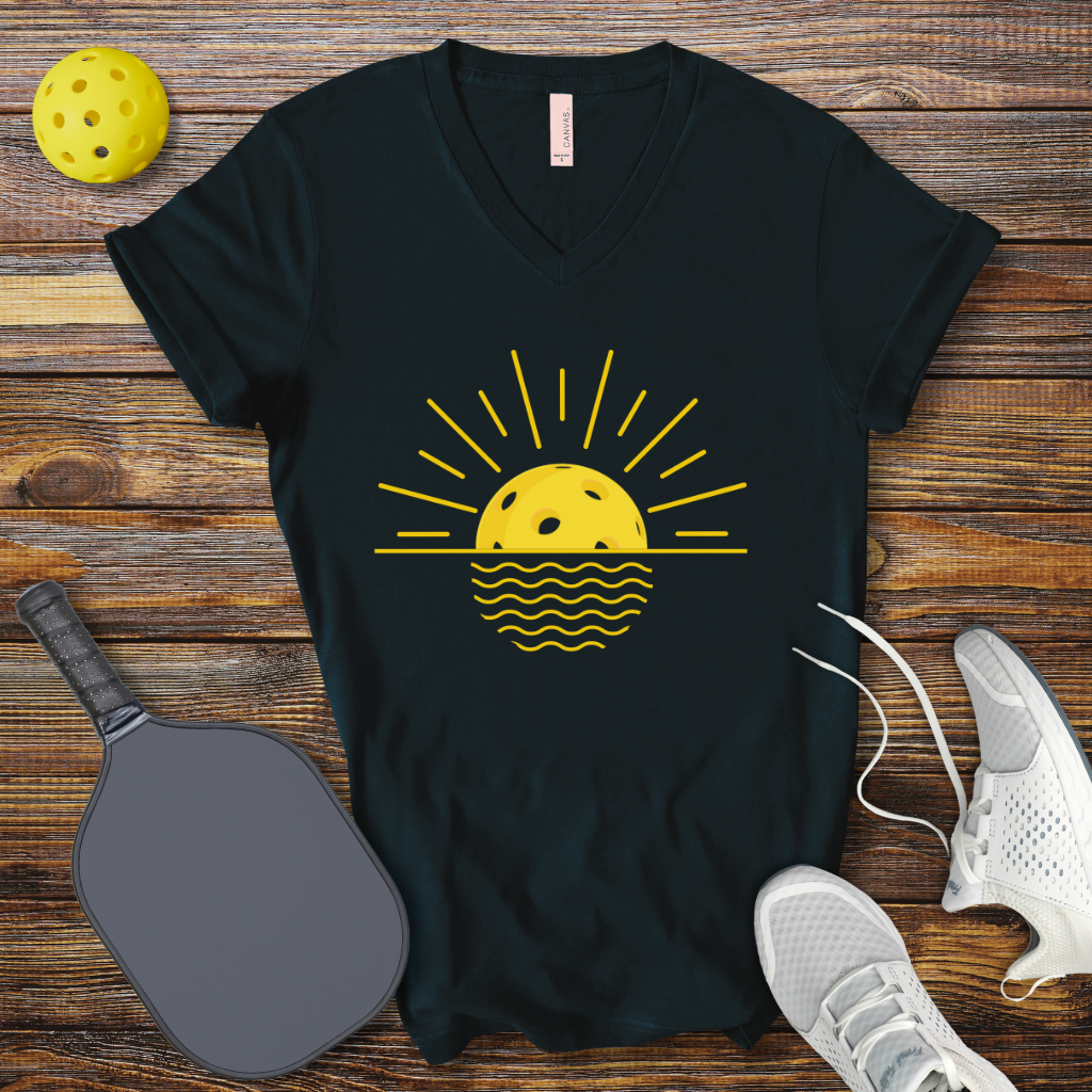 Sunny Pickleball V-Neck T-shirt