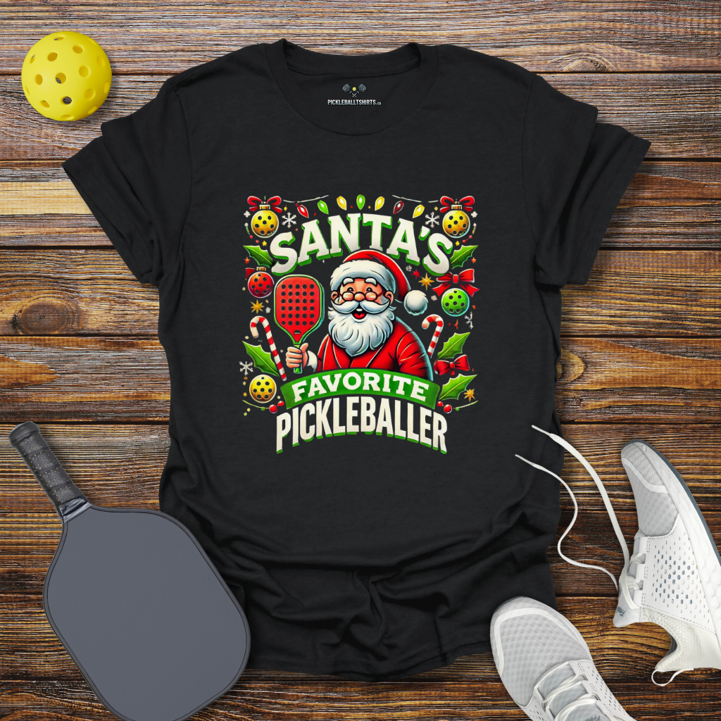 Santa's Favorite Pickleballer 2 Christmas T-Shirt