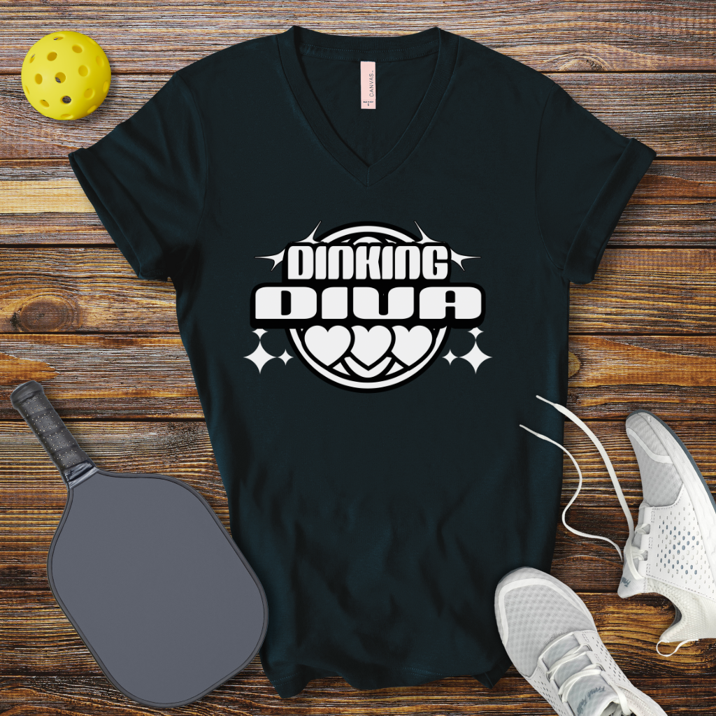 Dinking Diva V-Neck T-shirt