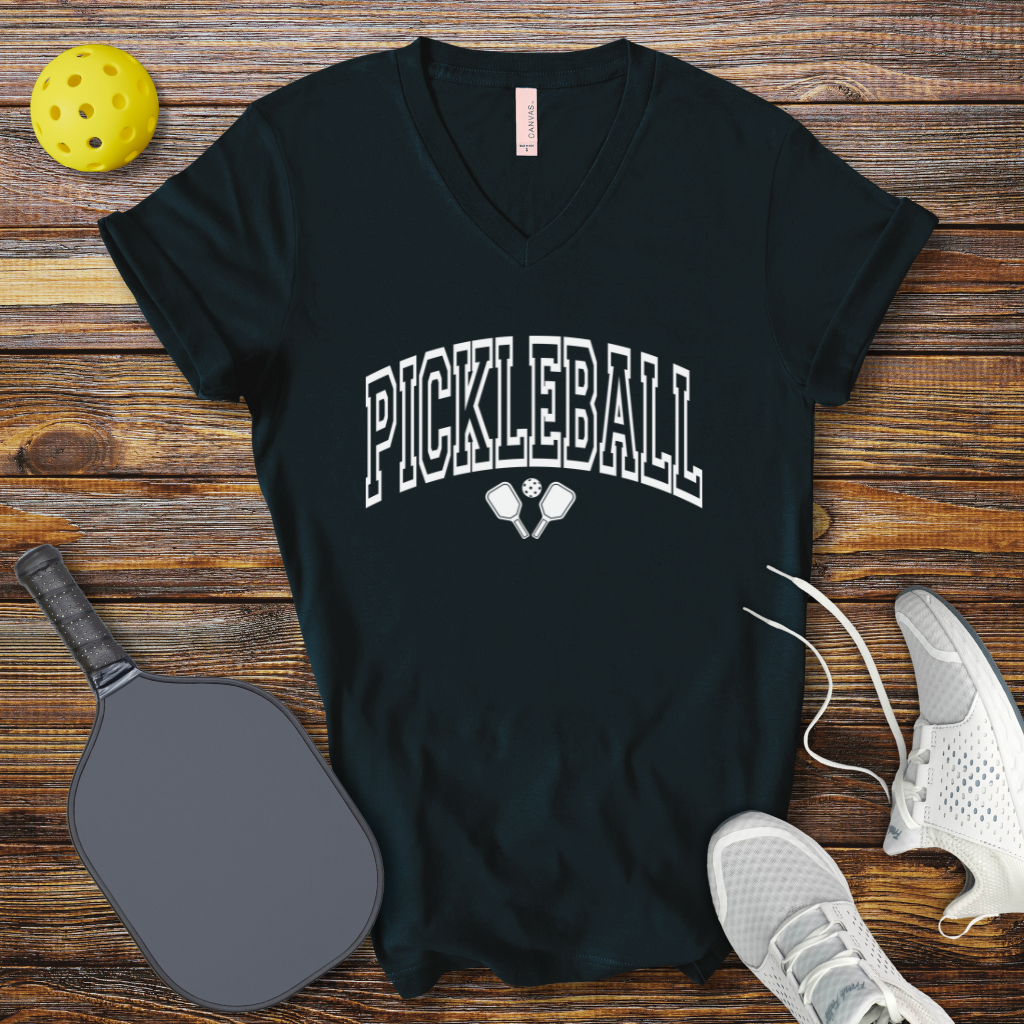 Pickleball Retro Slogan V-Neck T-Shirt