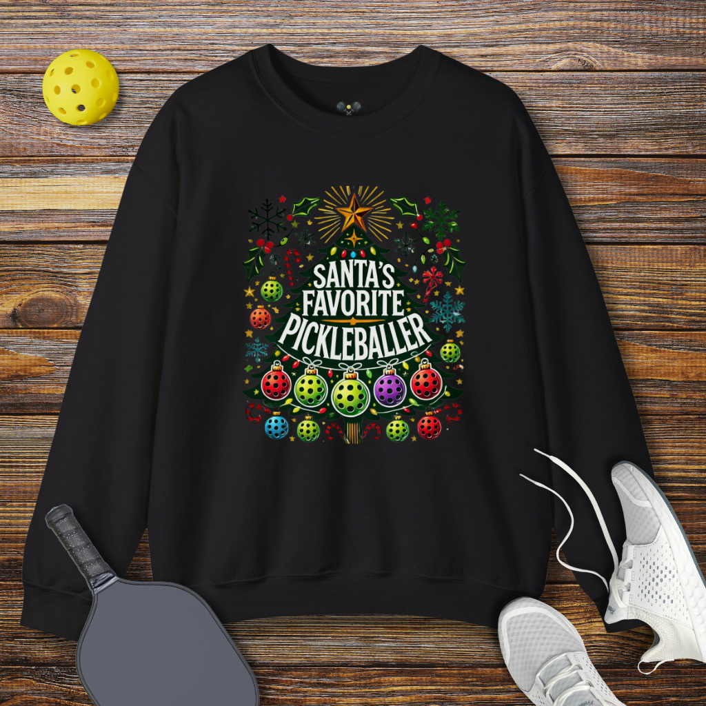 Santa's Favorite Pickleballer Christmas Sweatshirt