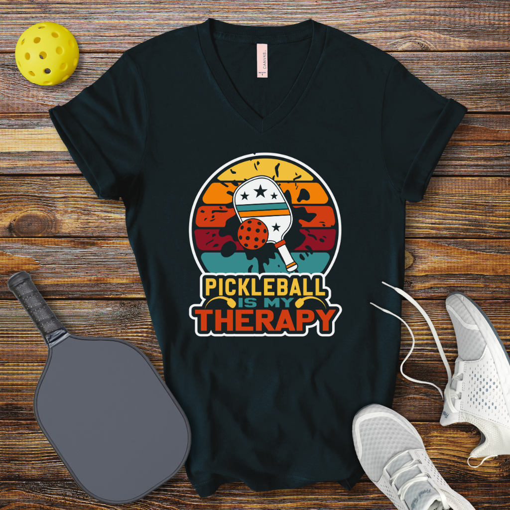 Pickleball is my Therapy V-Neck T-shirt