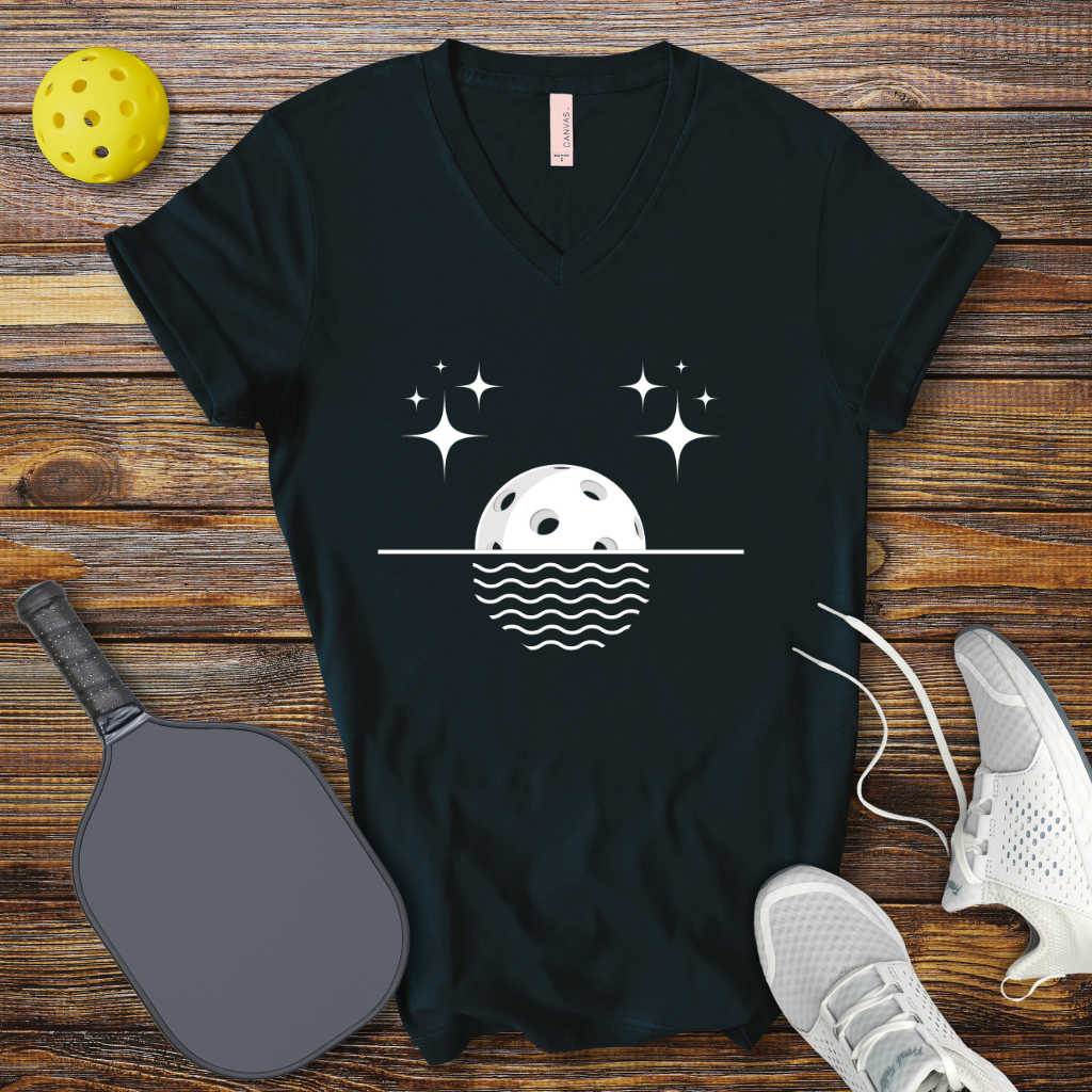 Moony Pickleball V-Neck T-shirt