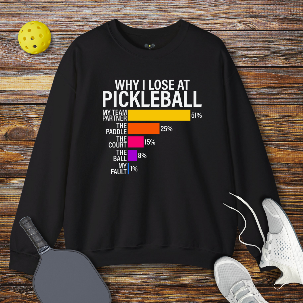 Why I lose at Pickleball Sweatshirt