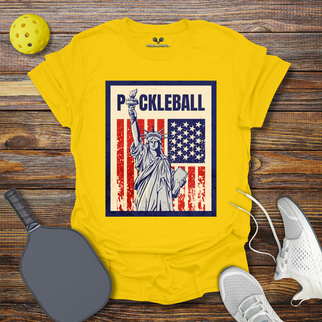 Pickleball Statue of Liberty T-Shirt