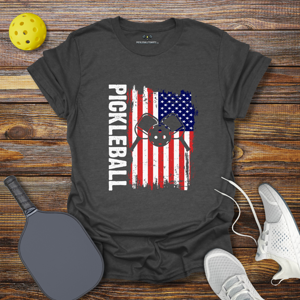 Pickleball USA Flag T-Shirt