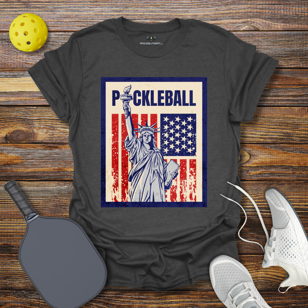 Pickleball Statue of Liberty T-Shirt