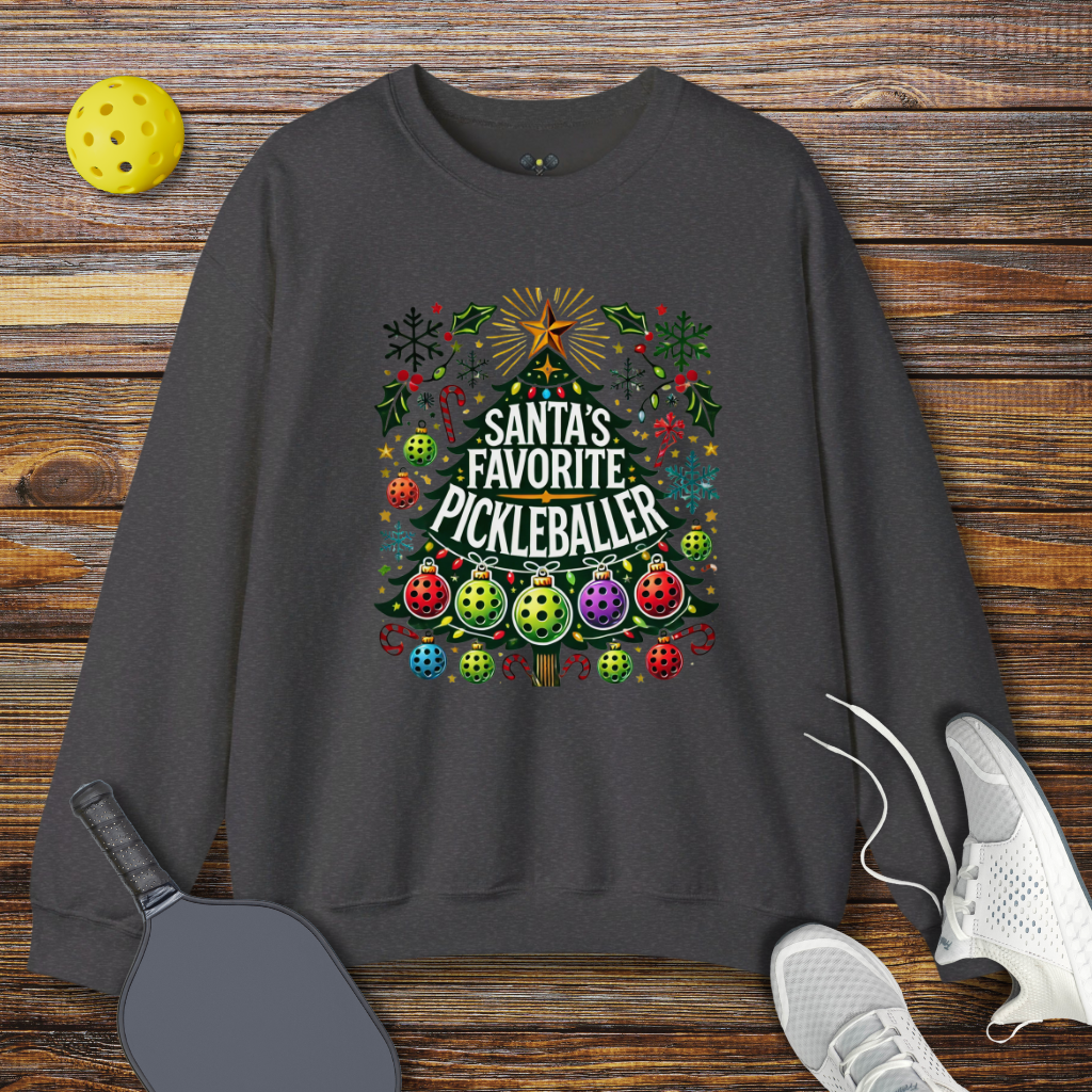 Santa's Favorite Pickleballer Christmas Sweatshirt