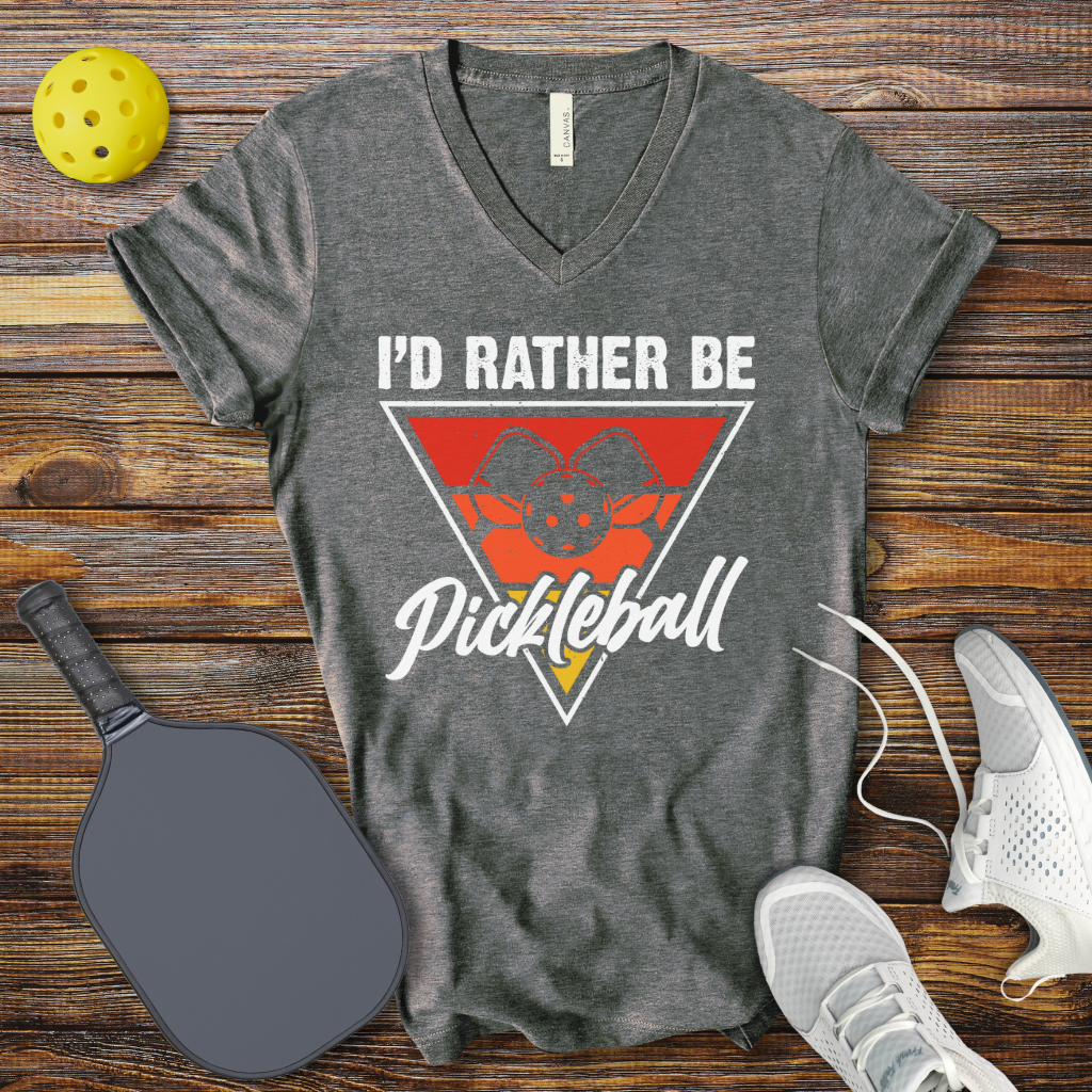 I'd Rather be Pickleball V-Neck T-shirt