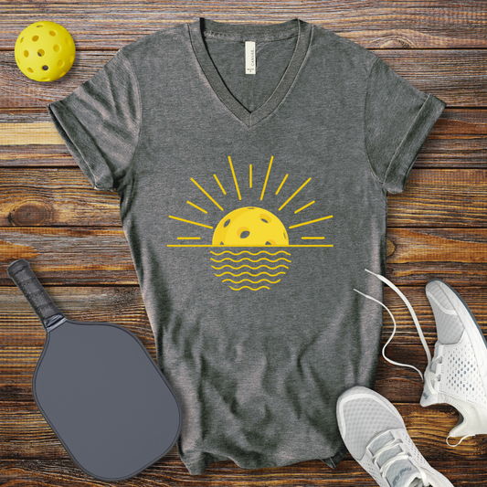 Sunny Pickleball V-Neck T-shirt