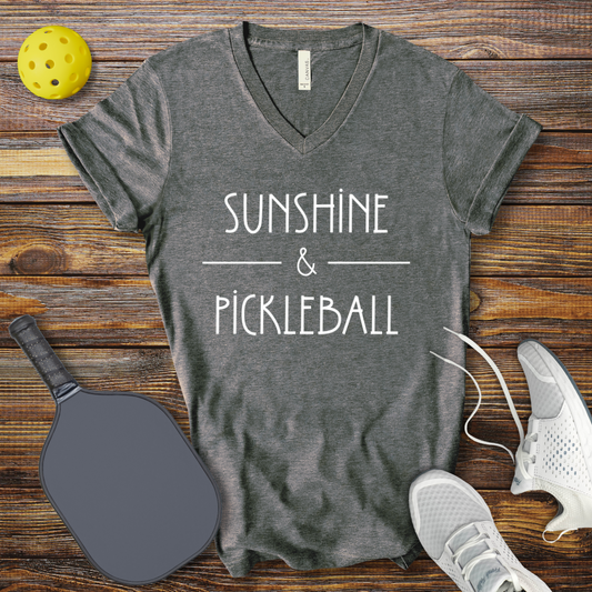 Sunshine & Pickleball V-Neck T-shirt