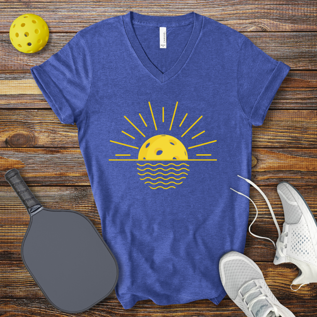 Sunny Pickleball V-Neck T-shirt