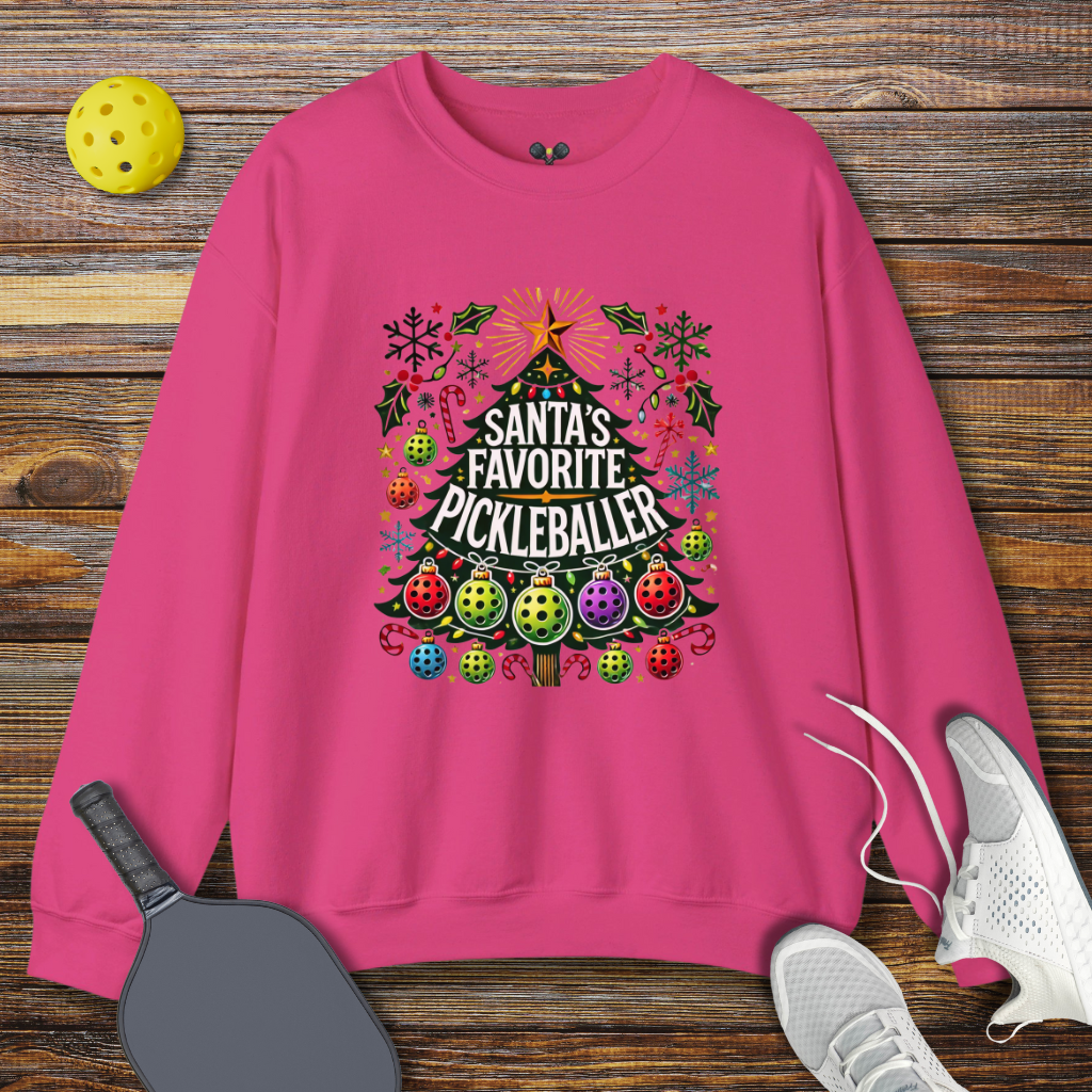 Santa's Favorite Pickleballer Christmas Sweatshirt