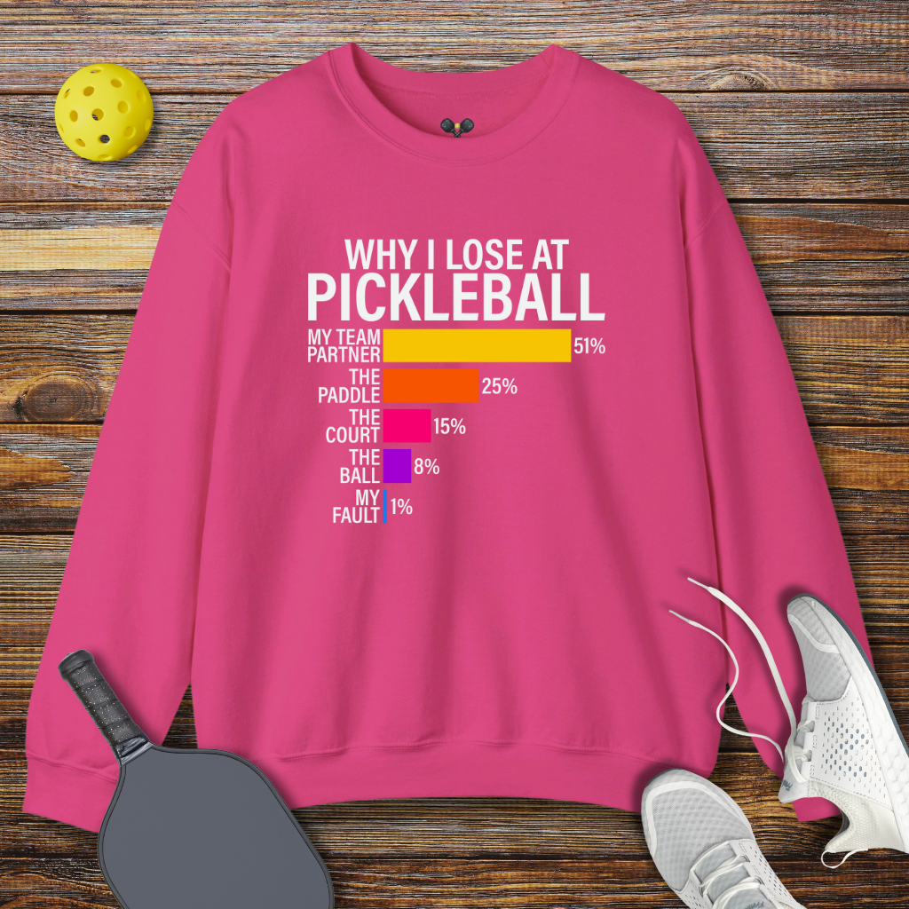 Why I lose at Pickleball Sweatshirt