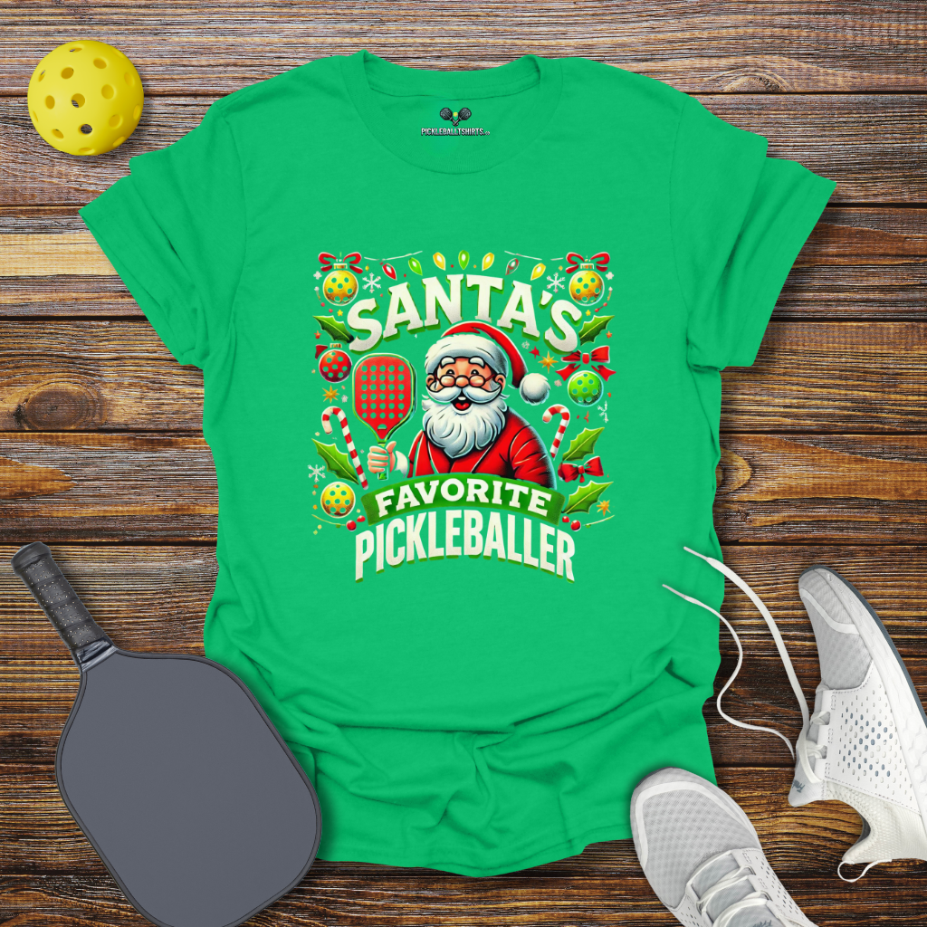 Santa's Favorite Pickleballer 2 Christmas T-Shirt