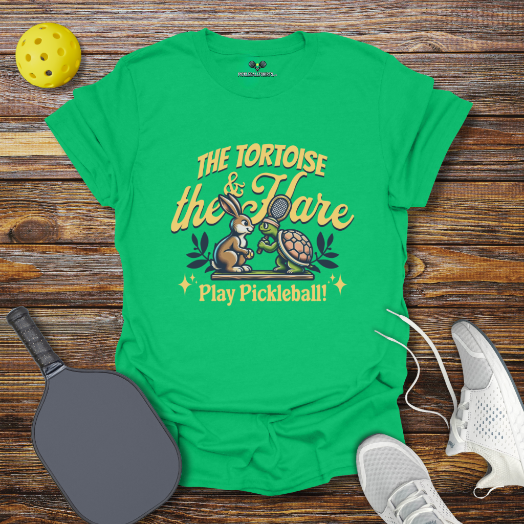 The Tortoise and The Hare Play Pickleball T-Shirt