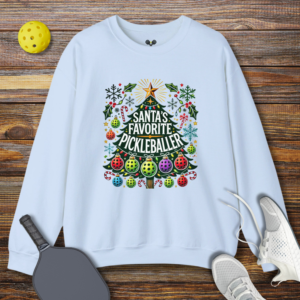 Santa's Favorite Pickleballer Christmas Sweatshirt