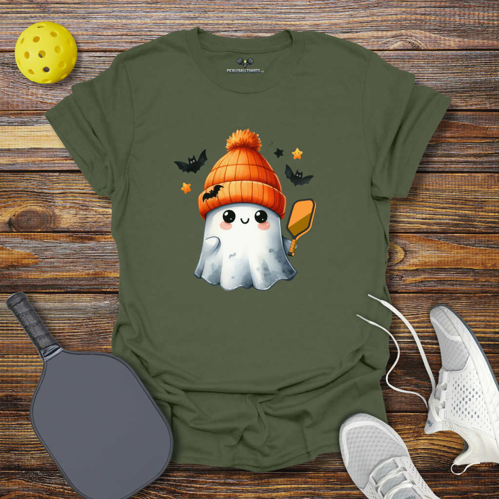 Halloween Pickleballer Ghost T-Shirt