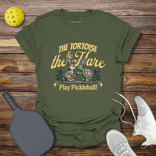 The Tortoise and The Hare Play Pickleball T-Shirt