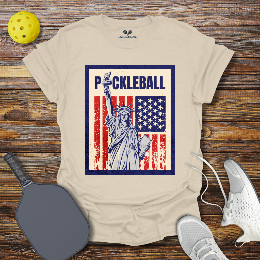 Pickleball Statue of Liberty T-Shirt