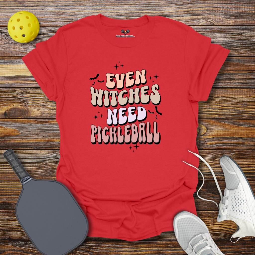 Even Witches Need Pickleball Halloween T-Shirt