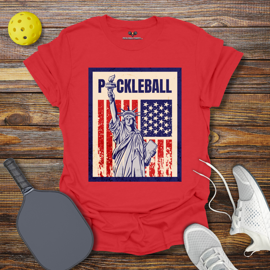 Pickleball Statue of Liberty T-Shirt