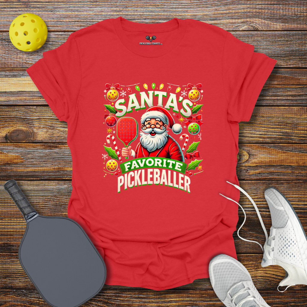 Santa's Favorite Pickleballer 2 Christmas T-Shirt