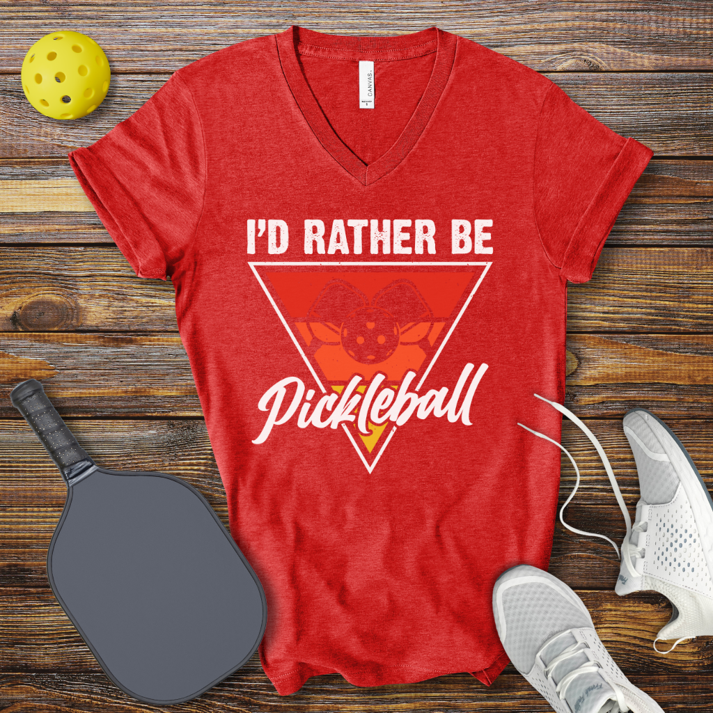 I'd Rather be Pickleball V-Neck T-shirt