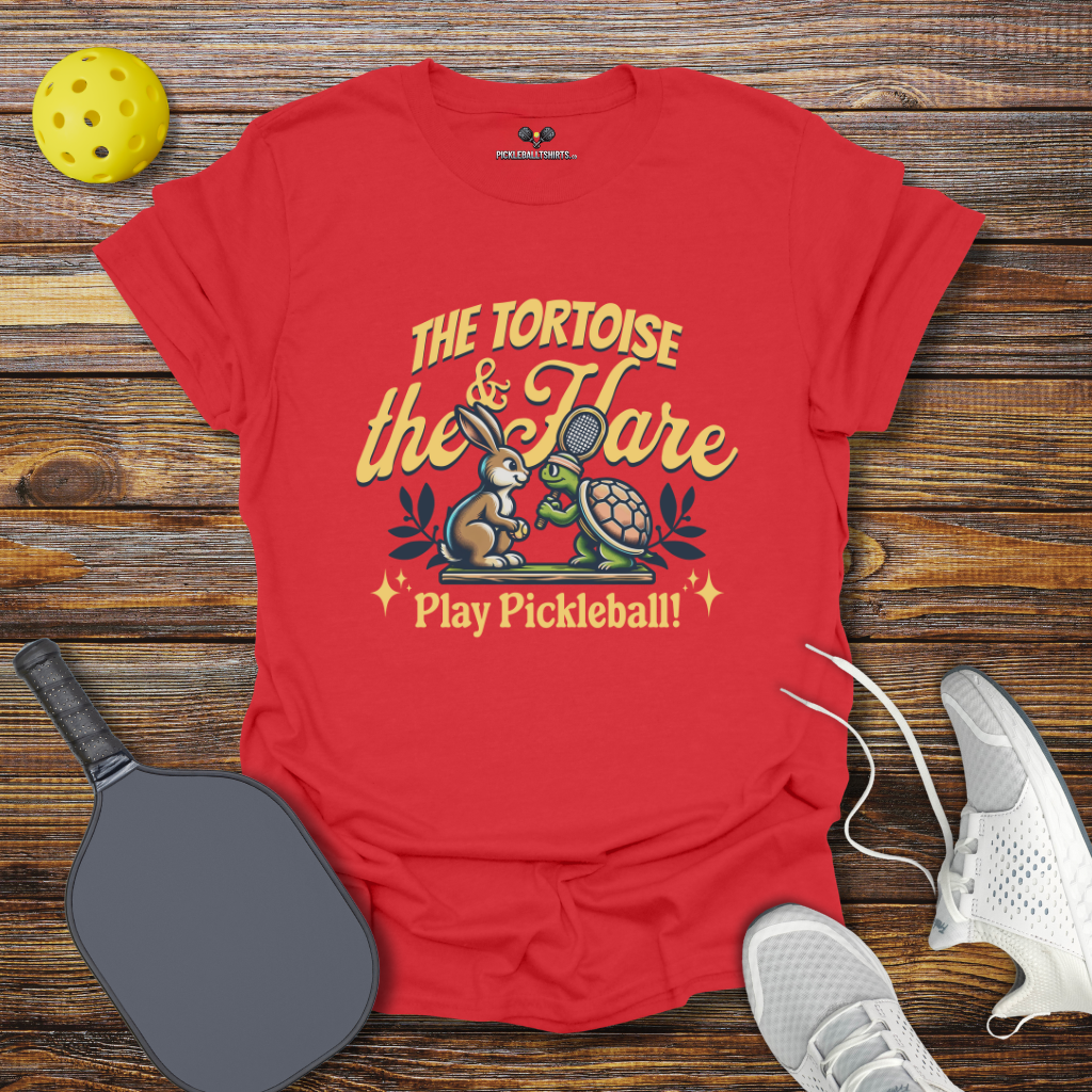 The Tortoise and The Hare Play Pickleball T-Shirt