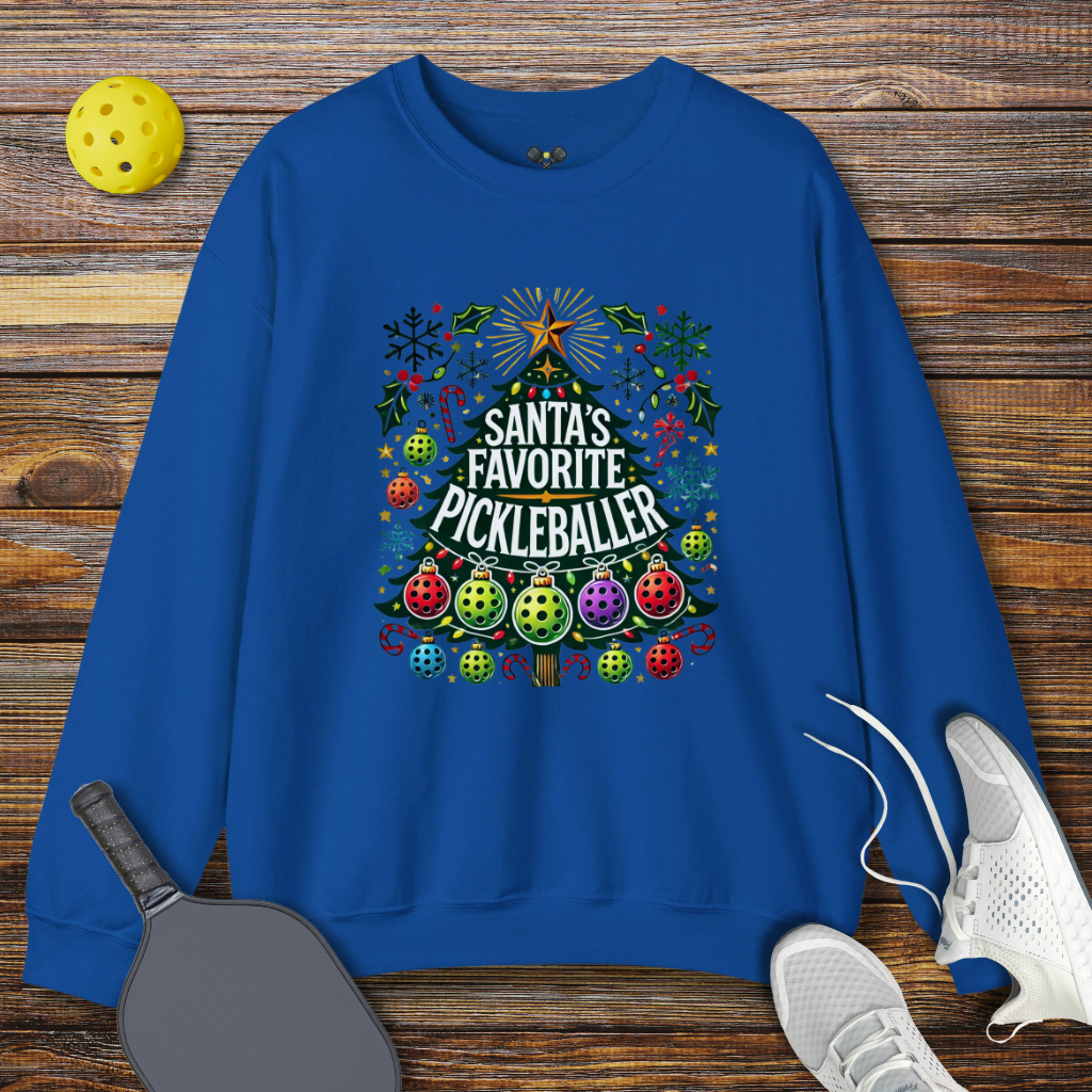 Santa's Favorite Pickleballer Christmas Sweatshirt