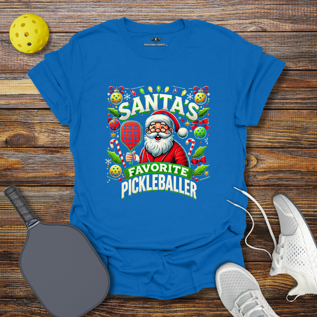 Santa's Favorite Pickleballer 2 Christmas T-Shirt