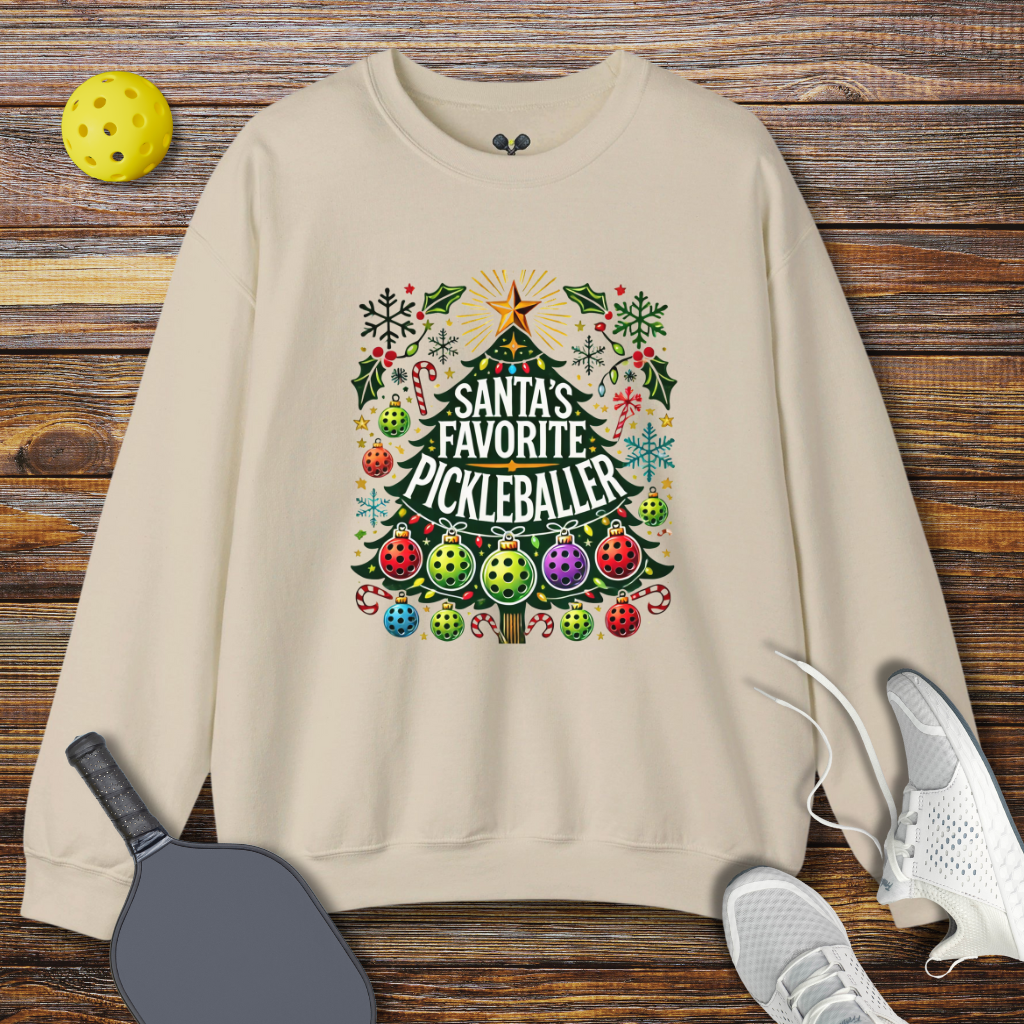 Santa's Favorite Pickleballer Christmas Sweatshirt