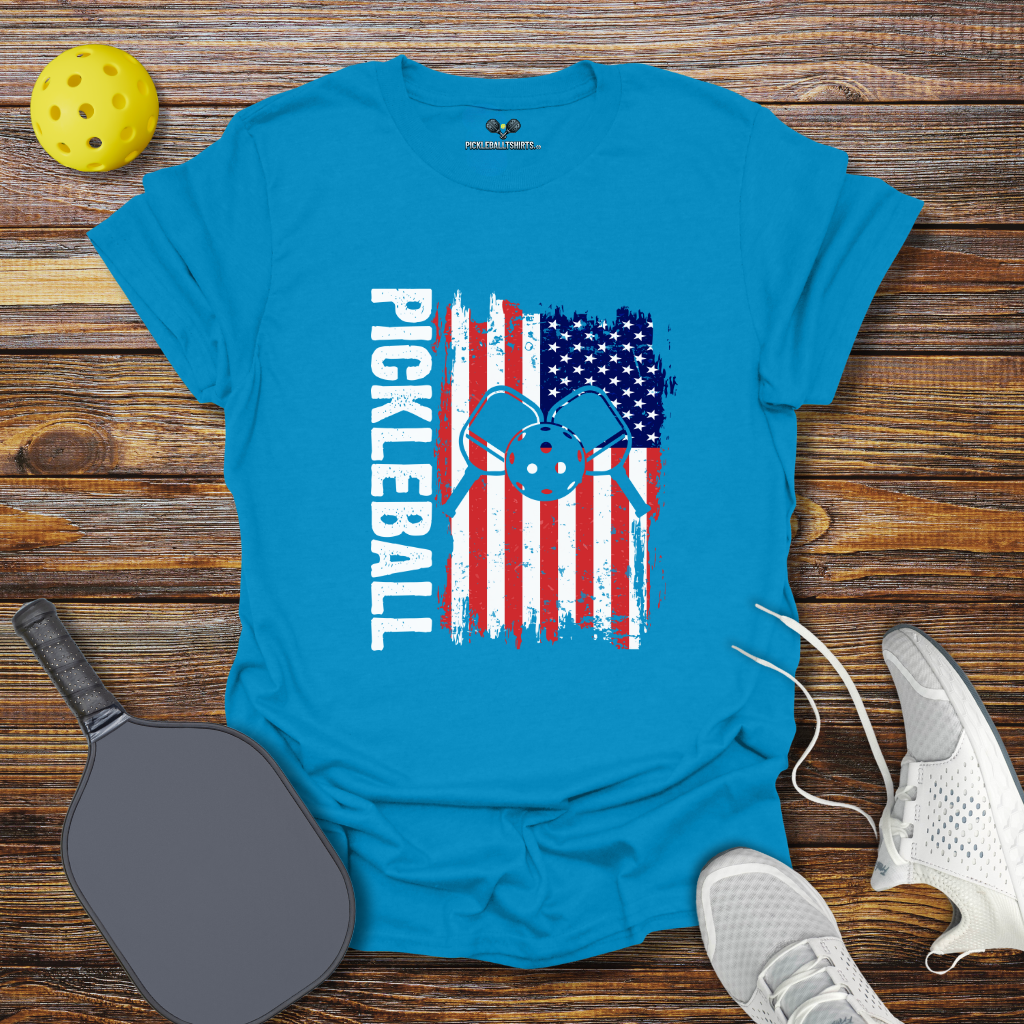 Pickleball USA Flag T-Shirt