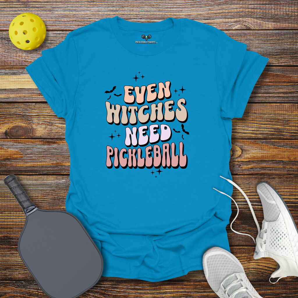 Even Witches Need Pickleball Halloween T-Shirt