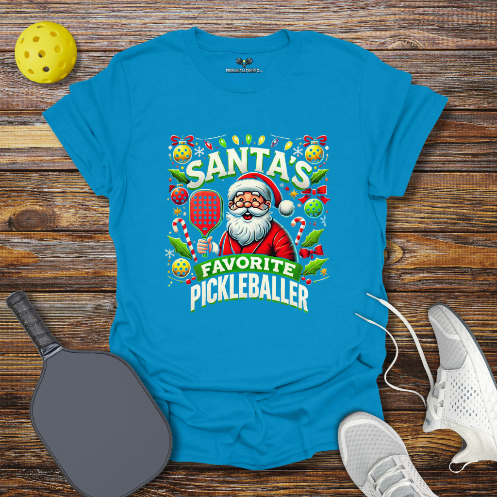 Santa's Favorite Pickleballer 2 Christmas T-Shirt