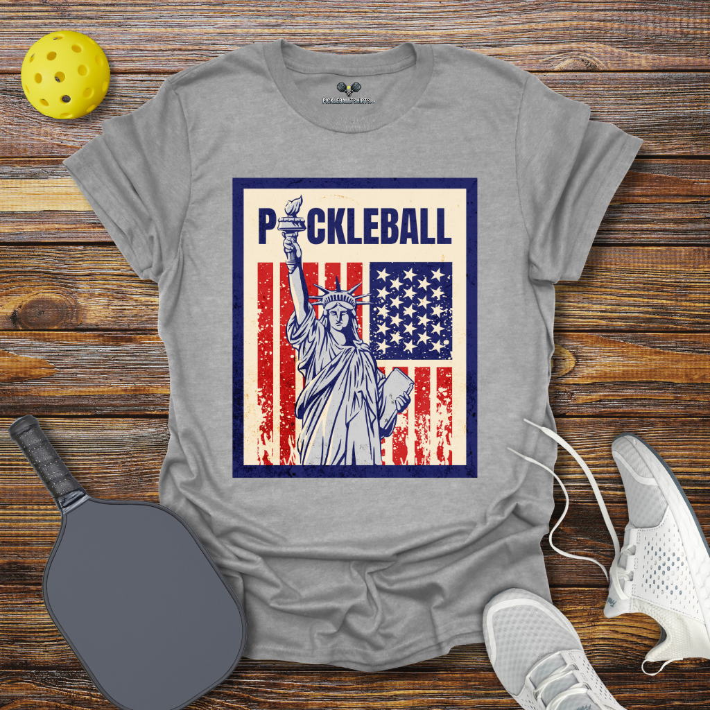 Pickleball Statue of Liberty T-Shirt