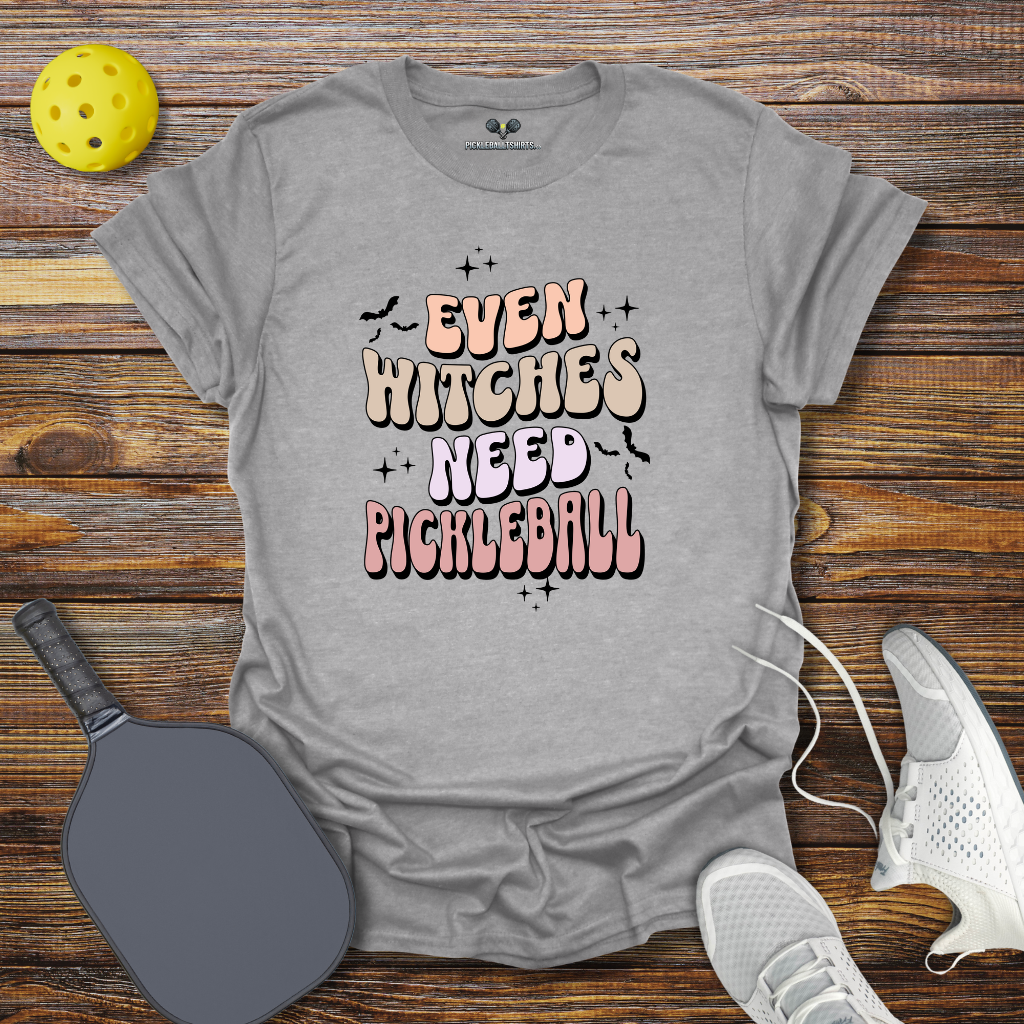 Even Witches Need Pickleball Halloween T-Shirt