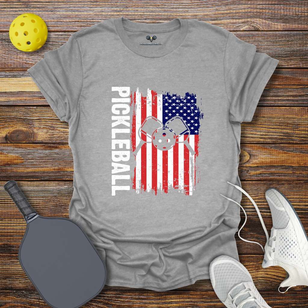 Pickleball USA Flag T-Shirt