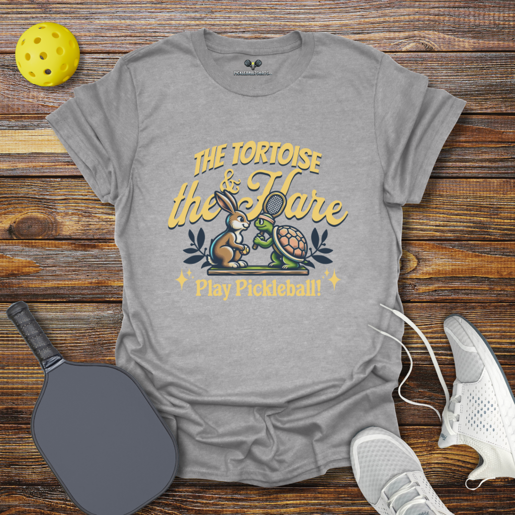 The Tortoise and The Hare Play Pickleball T-Shirt