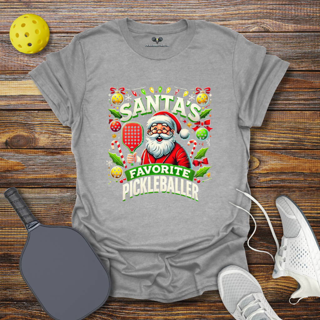 Santa's Favorite Pickleballer 2 Christmas T-Shirt