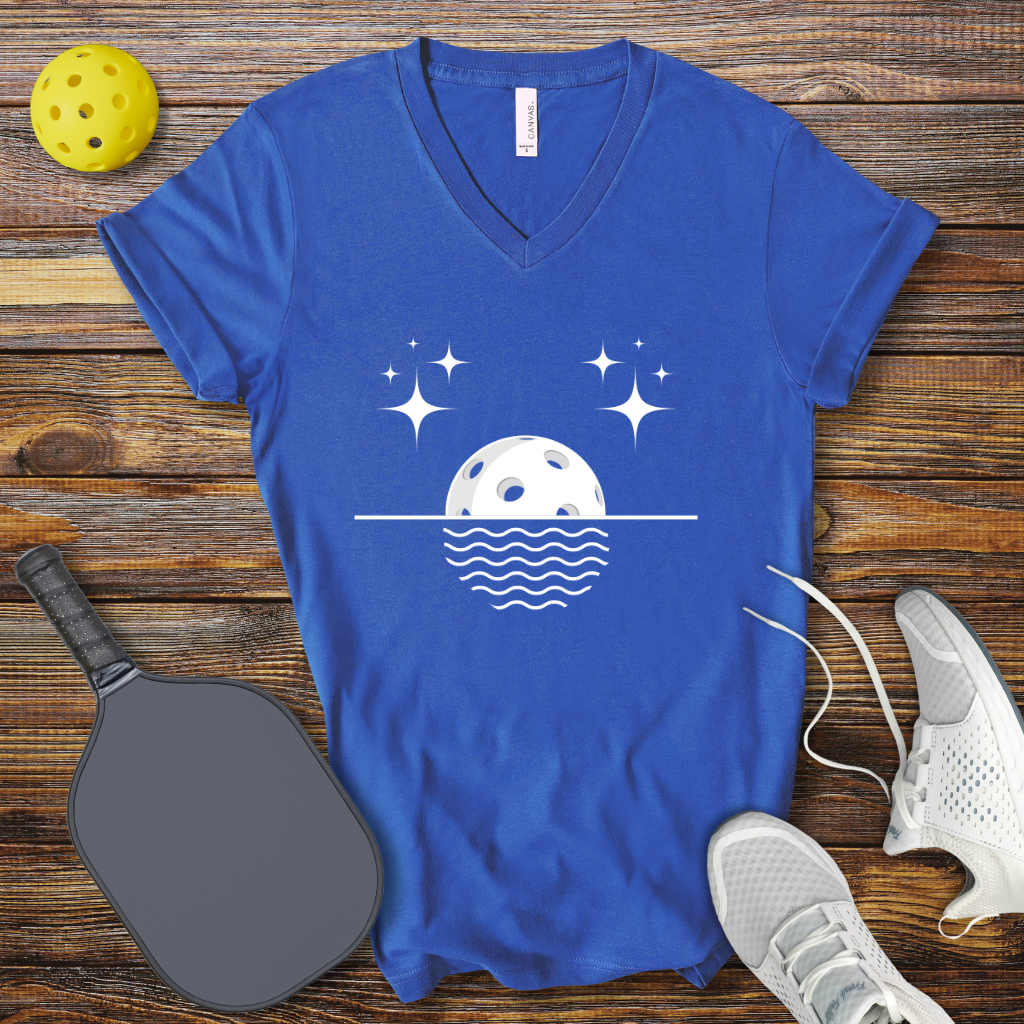 Moony Pickleball V-Neck T-shirt