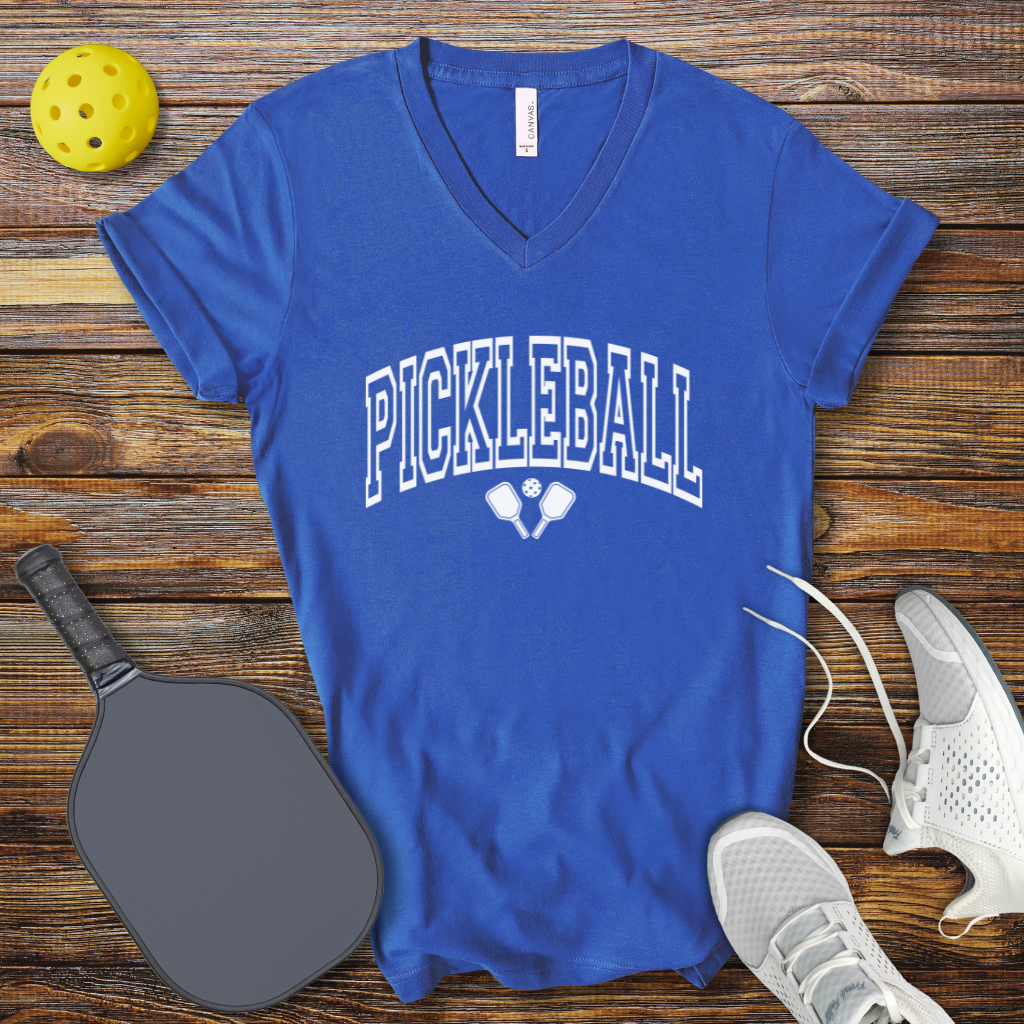 Pickleball Retro Slogan V-Neck T-Shirt